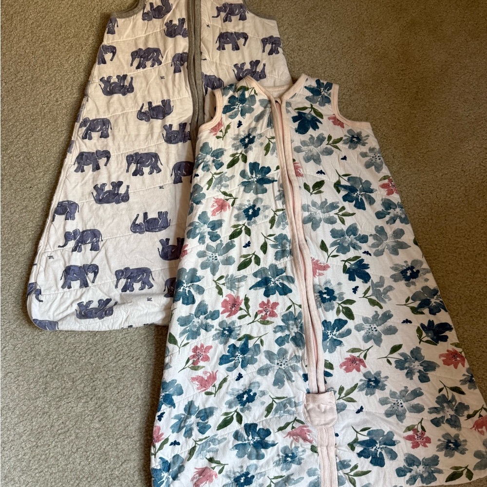 Burt's Bees Blue and Pink Sleep Sacks, 1.5 TOC, Large